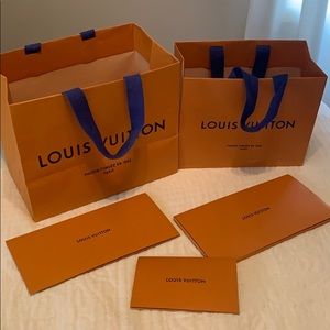 Louis Vuitton gift bag, and envelope